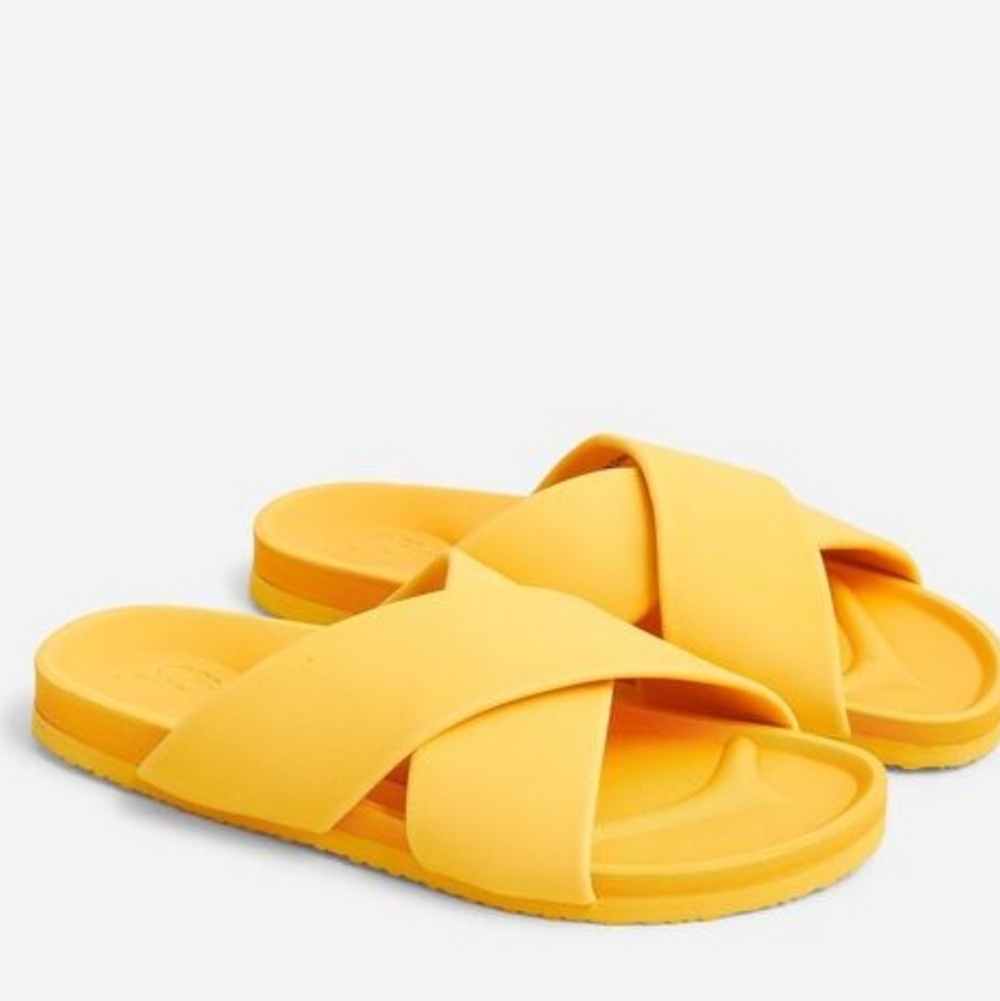 J. Crew Marina waterproof cross-strap EVA sandals Bright Orange Sz 9
